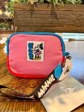 Disney Minnie Mouse Pink, Red & Blue Wristlet Pouch